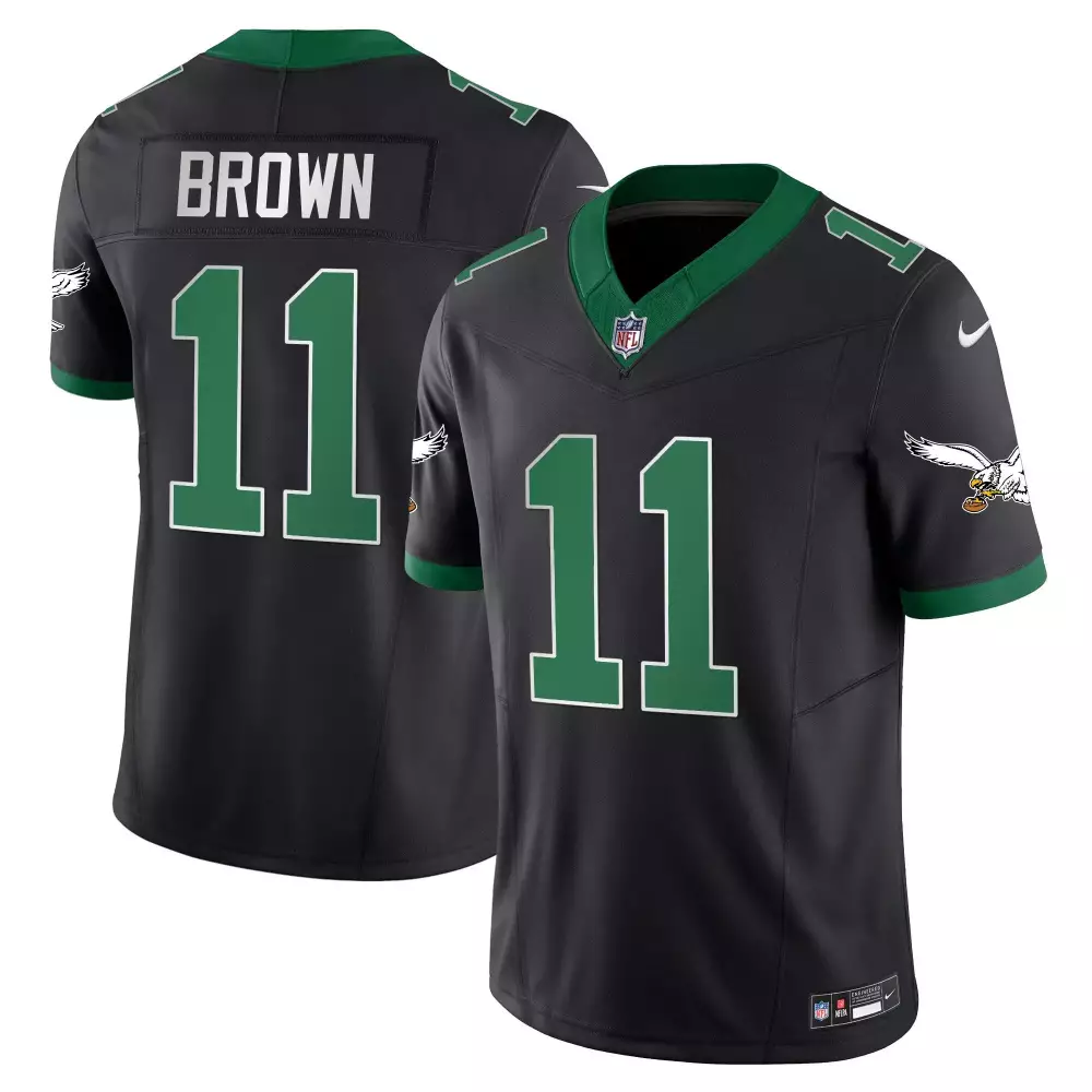 Aj Brown 11 Philadelphia Eagles Jersey Black Men Alternate Green White Vapor Limited