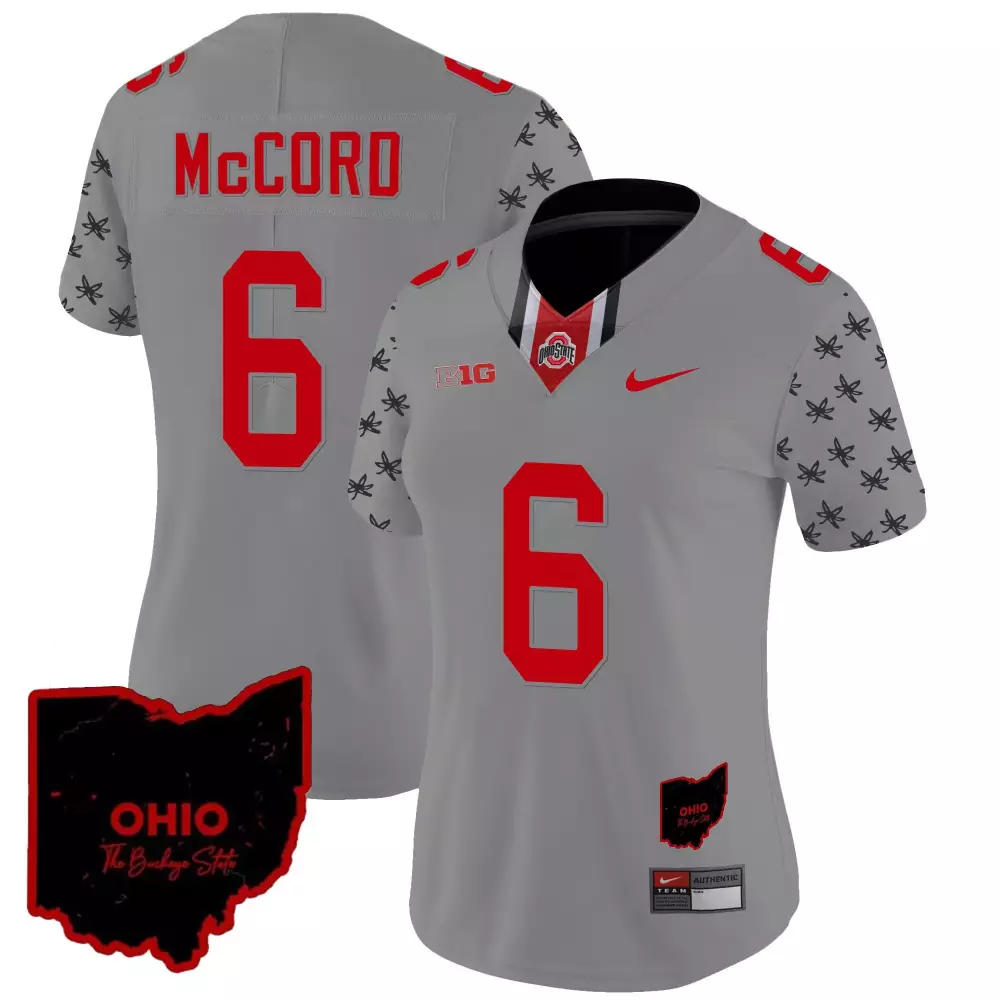 Kyle Mccord 6 Ohio State Buckeyes Jersey Gray The Buckeye Women Authentic Alternate