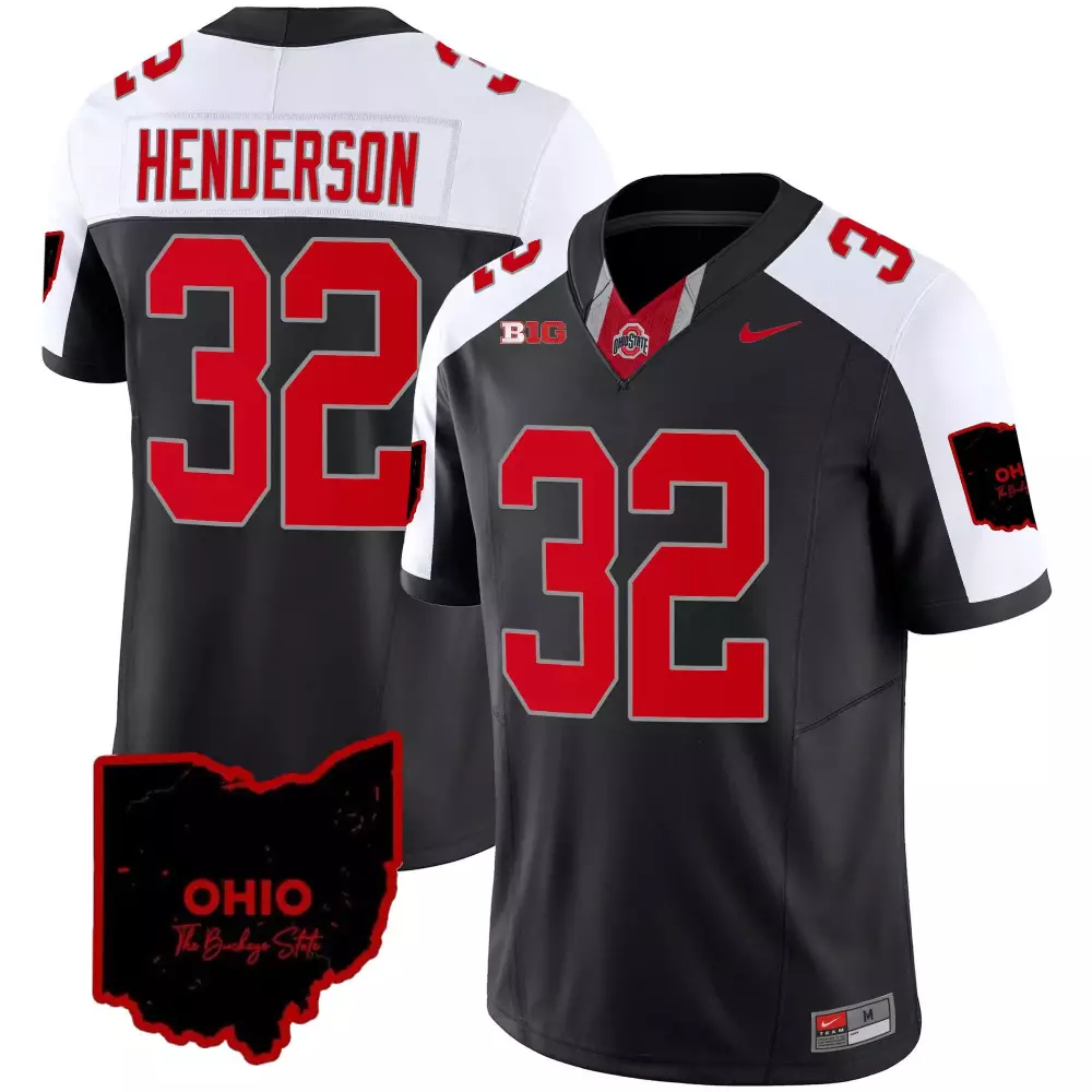 Treveyon Henderson 32 Jersey Black Ohio State Buckeyes Men Authentic Alternate White