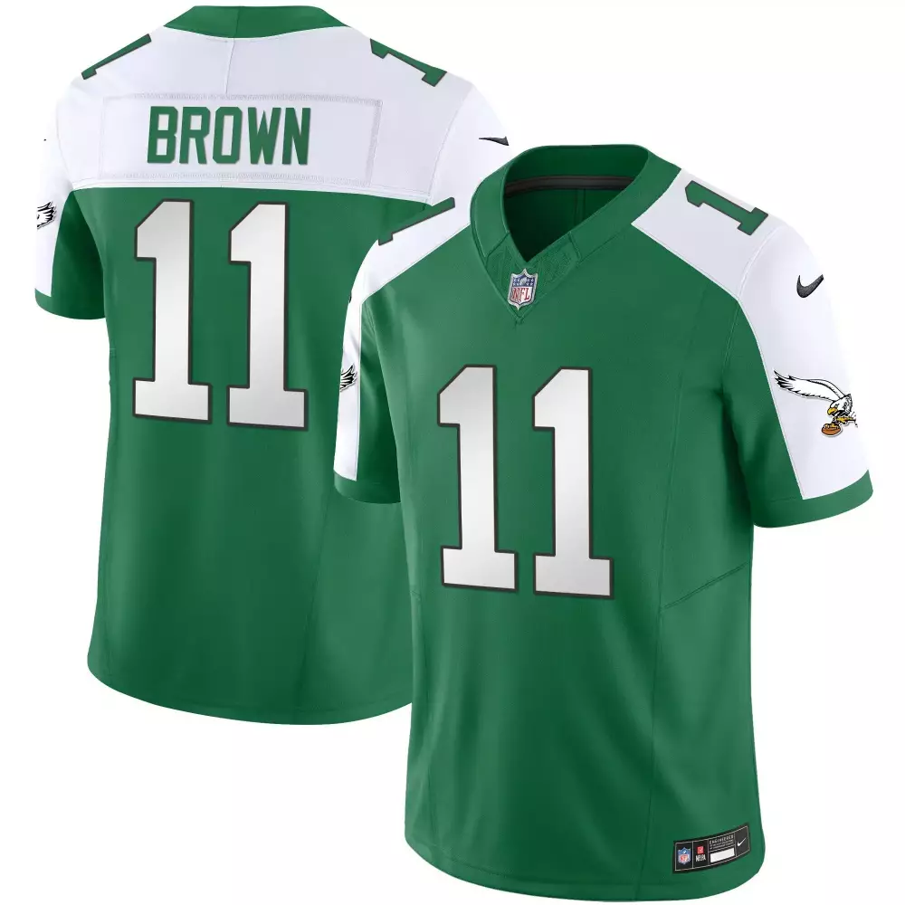 Aj Brown 11 Philadelphia Eagles Jersey Green Men Player White Alternate Vapor Limited