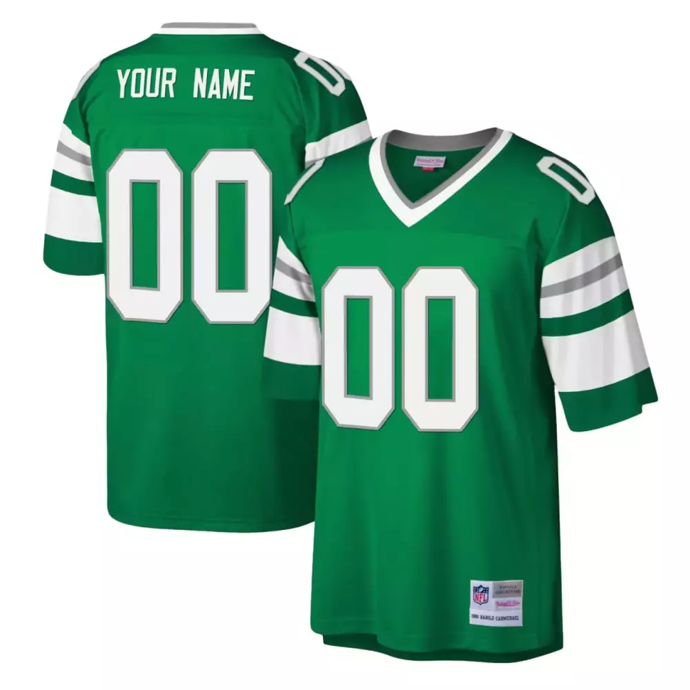 Custom Jets Jersey Green Men White Grey Throwback All Stitched