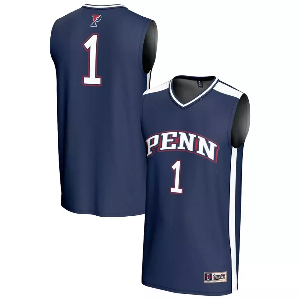 Penn 1 Quakers Jersey Navy Gameday Men White Red Unisex Fashion