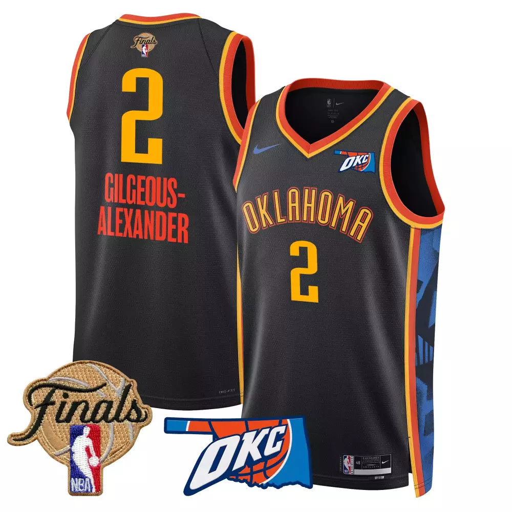 Gilgeousalexander City 2 Jersey Black Okc Oklahoma Thunder Finals Men Authentic Alternate