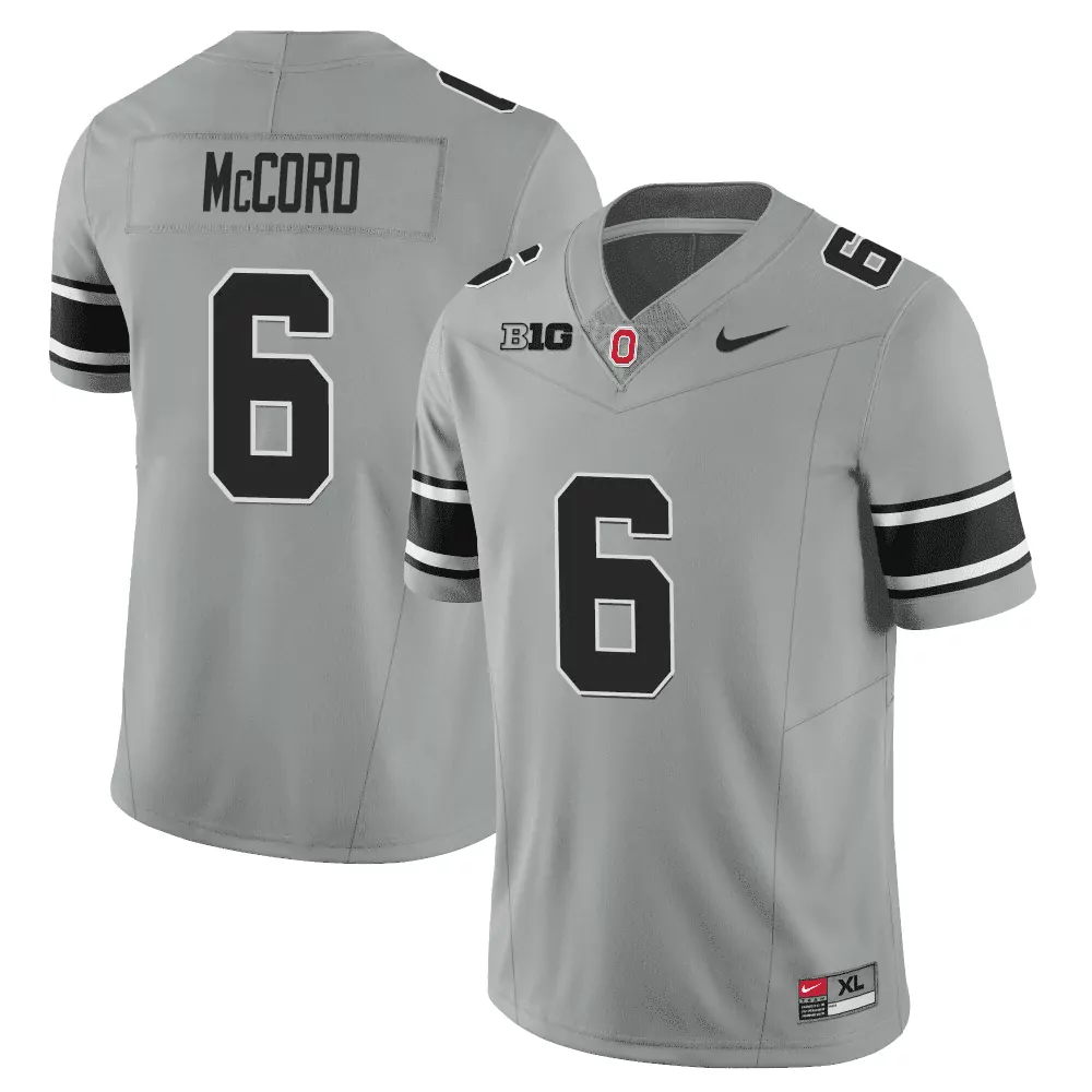 Kyle Mccord 6 Ohio State Buckeyes Jersey Gray Big Ten Men Stitched Alternate Black