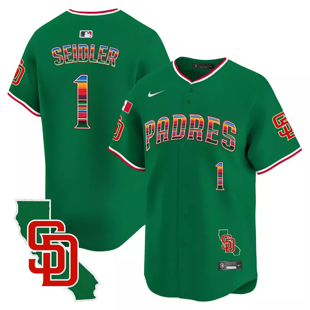Peter Seidler 1 San Diego Padres Jersey Green City Connect Men Authentic Custom Design