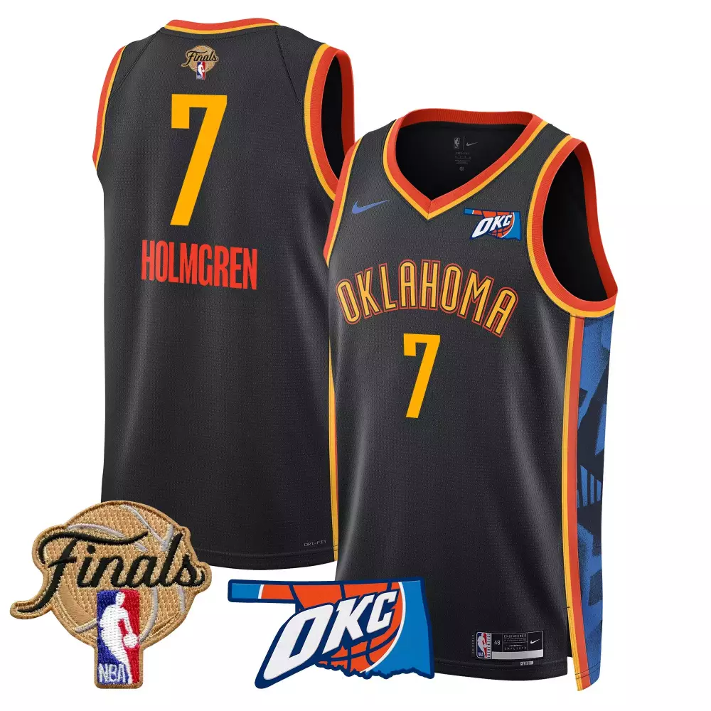 Chet Holmgren 7 Jersey Black Okc Oklahoma City Thunder Finals Men Stitched Alternate