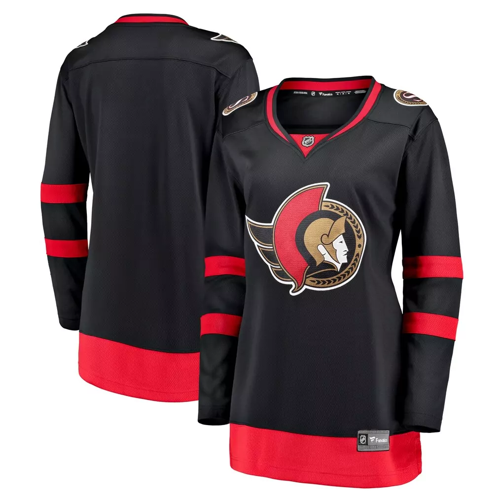Custom Ottawa Senators Jersey Black Women Replica Red Home Breakaway