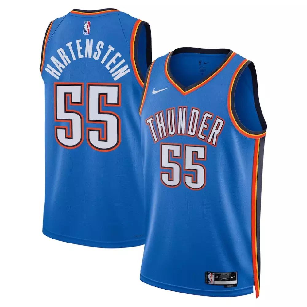 Isaiah Hartenstein 55 Jersey Blue Oklahoma City Thunder Men Authentic Orange White