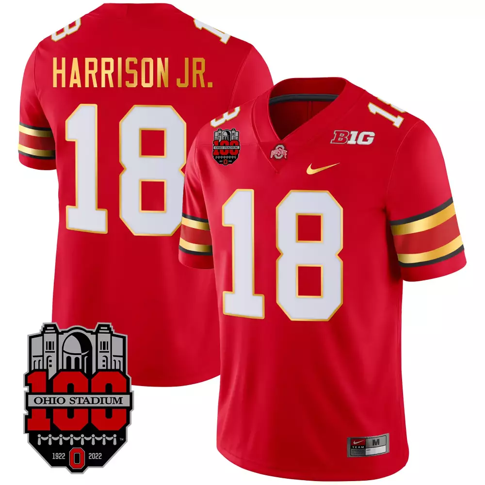 Marvin Harrison 18 Jersey Red Ohio Stadium 100th Anniversary State Buckeyes 2022