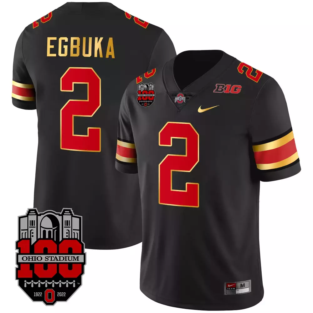 Emeka Egbuka 2 Jersey Black Ohio Stadium 100th Anniversary State Buckeyes Cfp National Championship