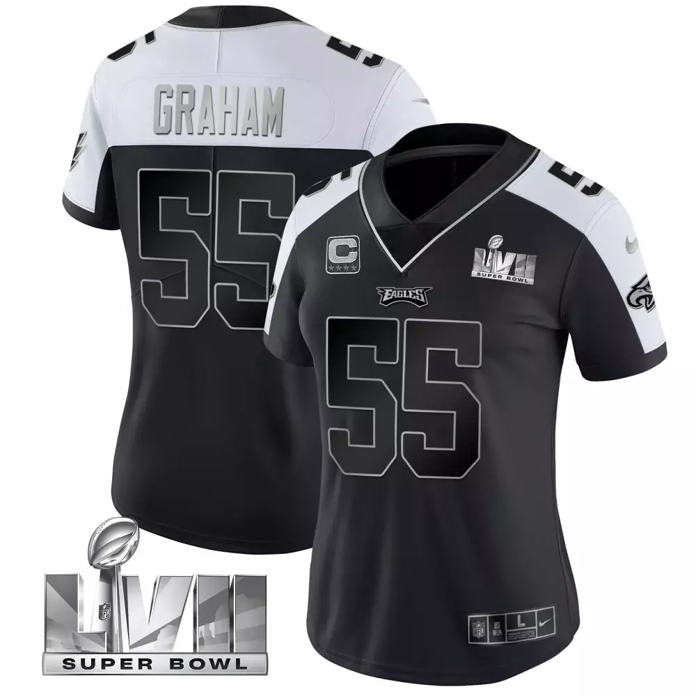 Brandon Graham 55 Eagles Jersey Black Super Bowl Lvii Women Authentic White Alternate