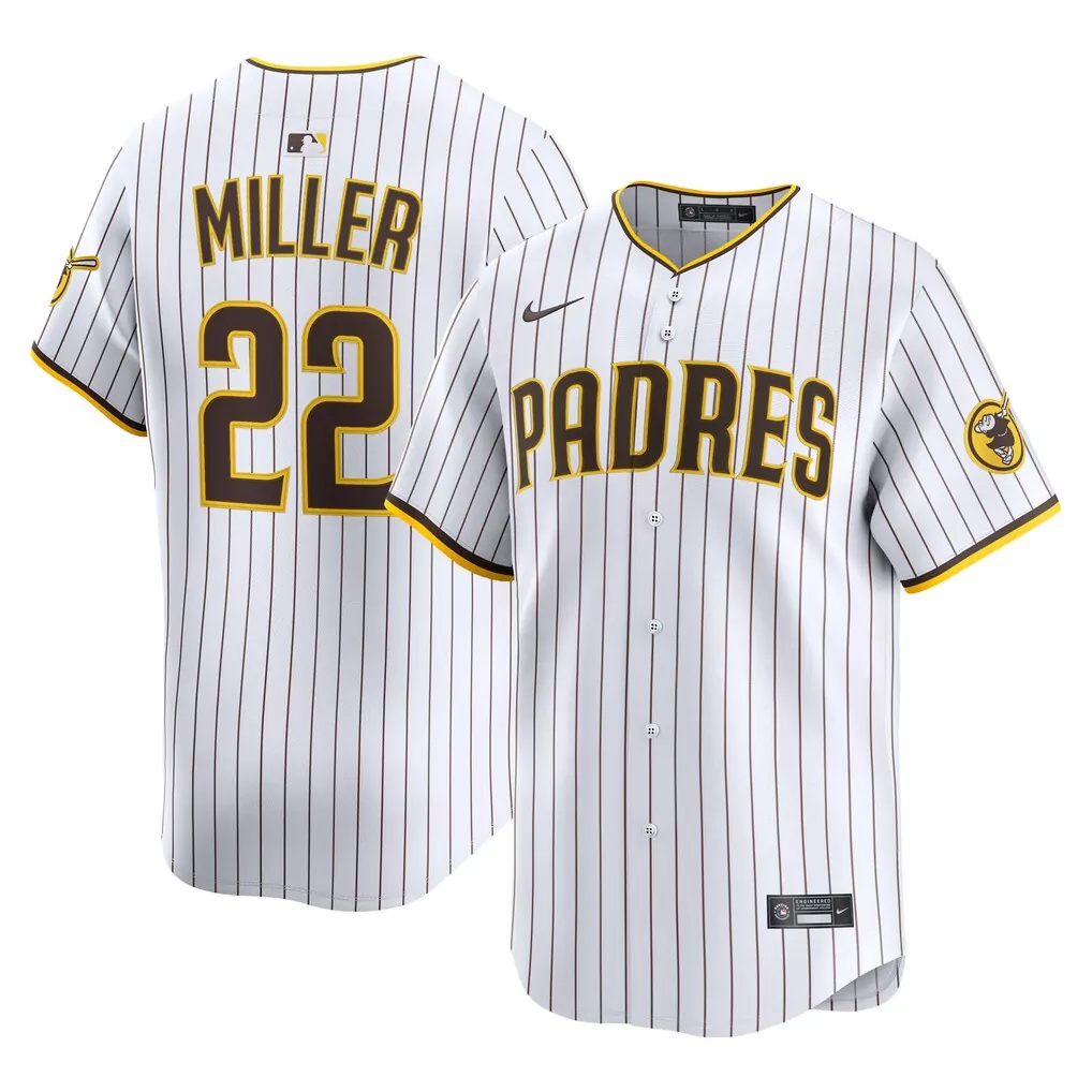 Mason Miller 22 San Diego Padres Jersey White Men Authentic Brown Yellow Home Limited