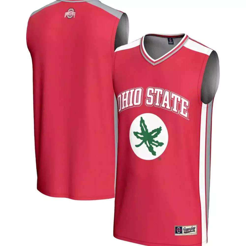 Custom Ohio State Jersey Red Men Replica Gray White Gameday