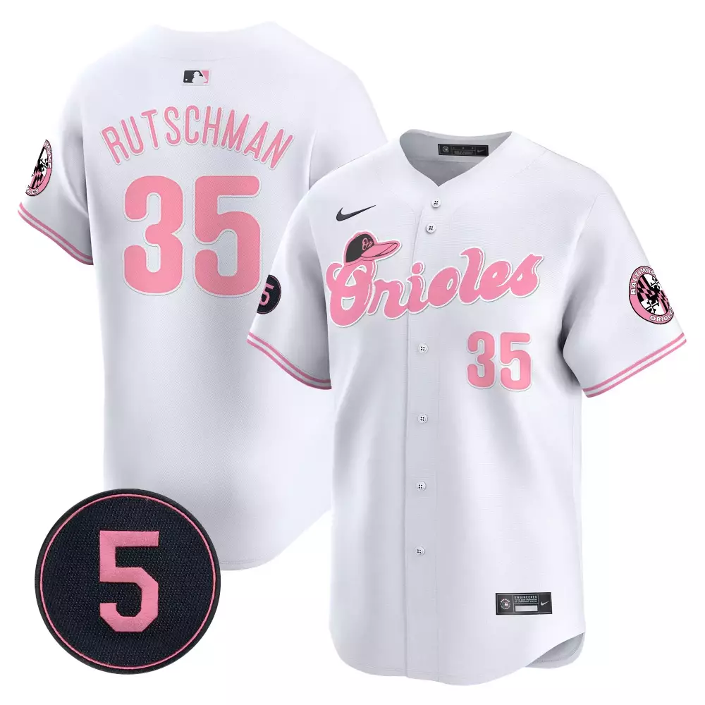 Adley Rutschman 35 Jersey White Baltimore Orioles Men Stitched Alternate Pink Unisex