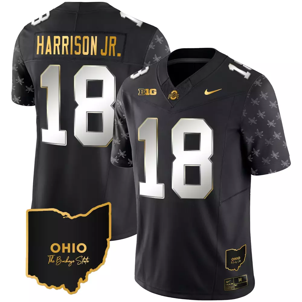 Marvin Harrison 18 Jersey Black Ohio State Buckeyes Men Authentic Alternate White