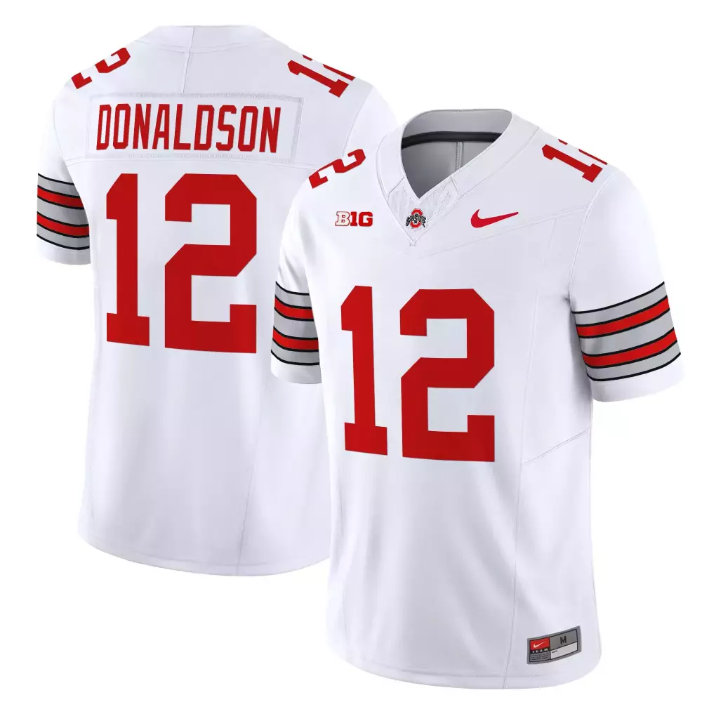 Mexican Heritage 12 Jersey White Ohio State Buckeyes Men Authentic Red Gray Stitched