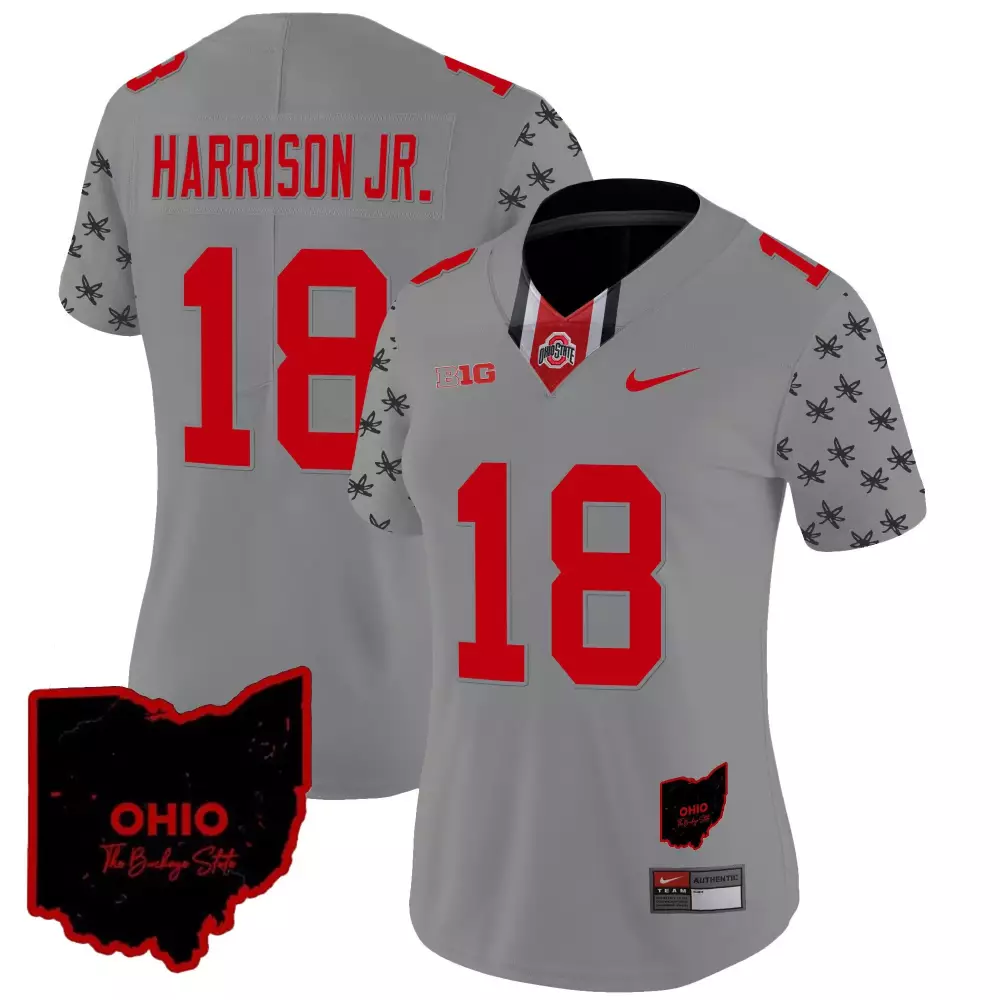 Marvin Harrison 18 Jersey Grey The Buckeye State Ohio Buckeyes Men Authentic Alternate