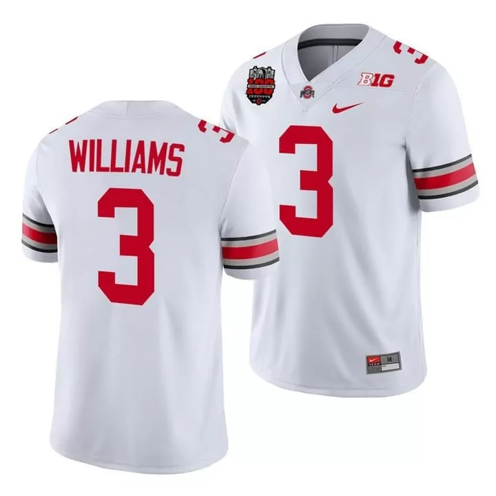 Miyan Williams 3 Jersey White Big Ten Championship Ohio State Buckeyes Cfp Men Authentic