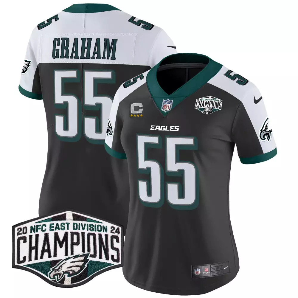 Brandon Graham 55 Eagles Jersey Charcoal Women White Green Alternate Vapor Limited