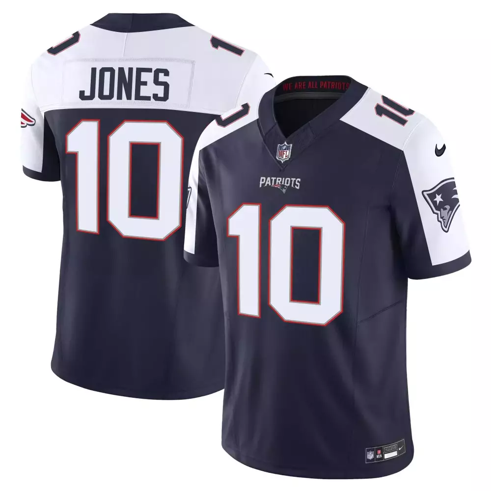 Mack Hollins 10 Jersey Navy New England Patriots Men Stitched White Red Alternate