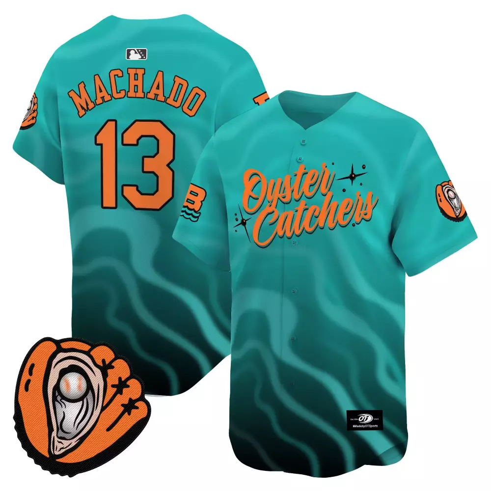 Manny Machado 13 Oyster Catchers Jersey Teal Men Standard Orange