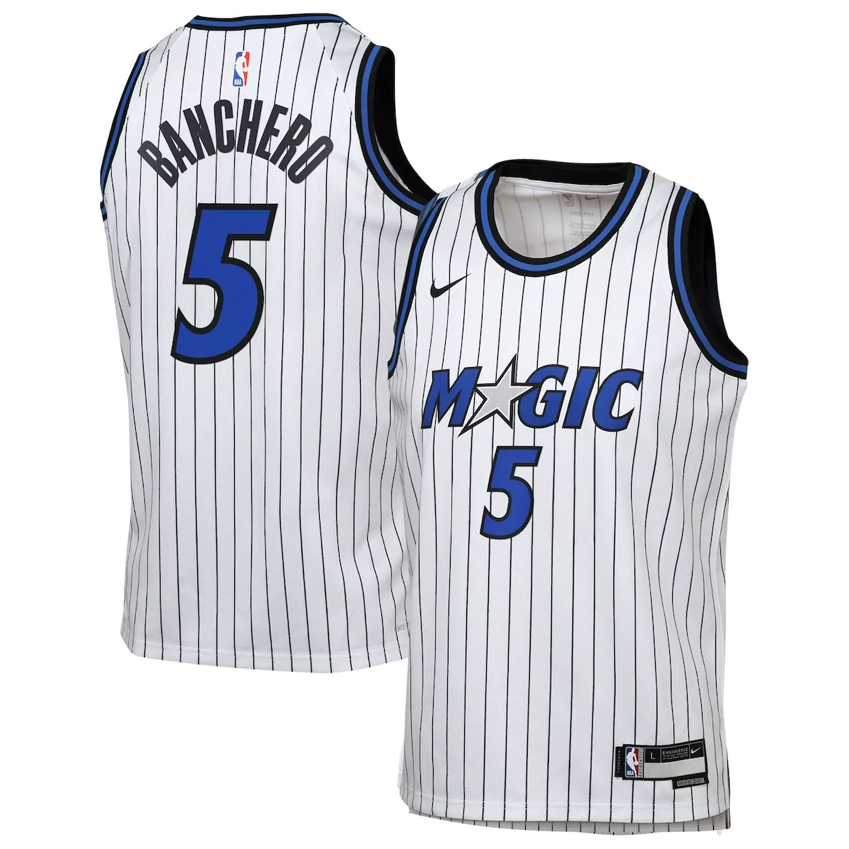 Paolo Banchero 5 Orlando Magic Jersey White Men Stitched Black Blue