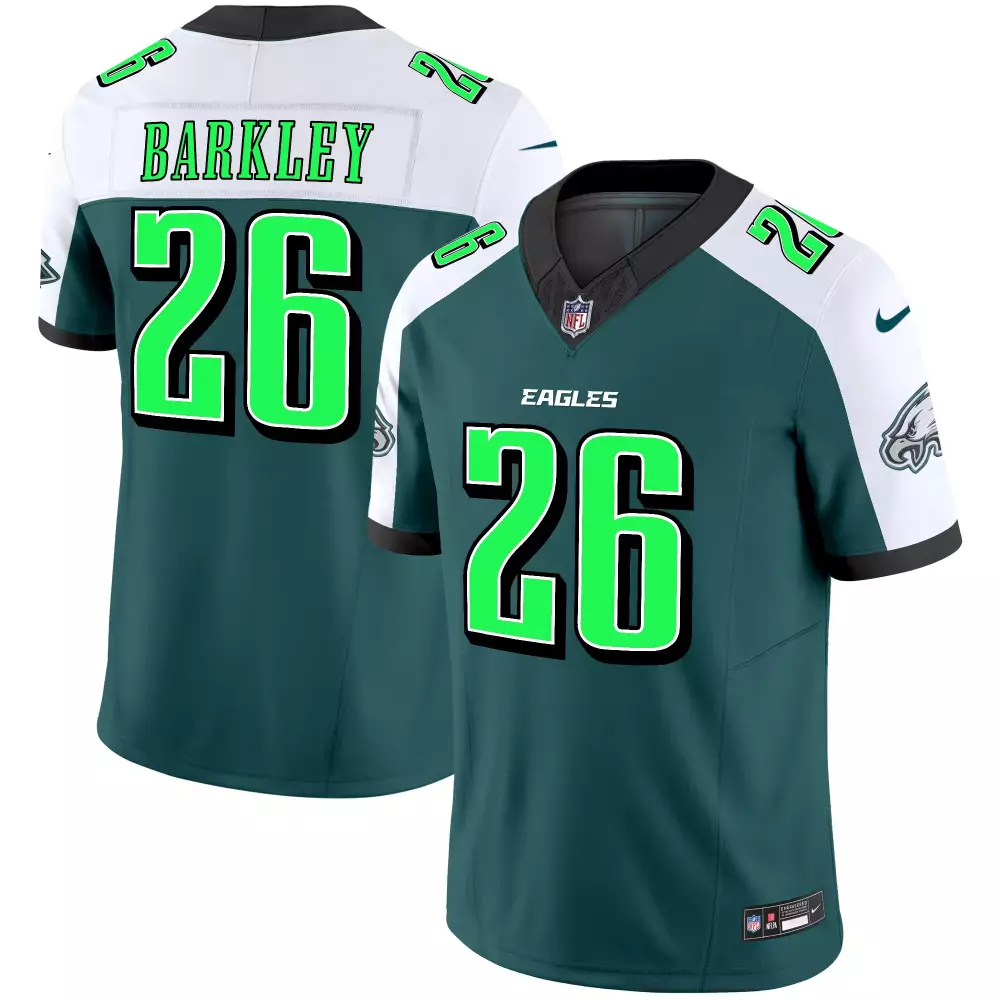 Saquon Barkley 26 Eagles Jersey Green Men Replica White Black All Stitched Vapor