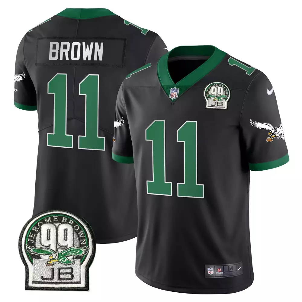 Brown 11 Eagles Jersey Black Jerome 99 Jb Men Player Green Retired All Stitched