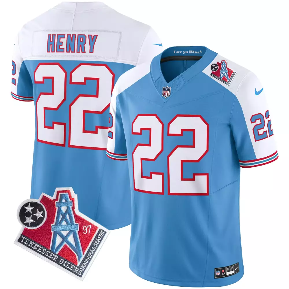 Derrick Henry 22 Tennessee Titans Jersey Light Blue Oilers Men Authentic Alternate
