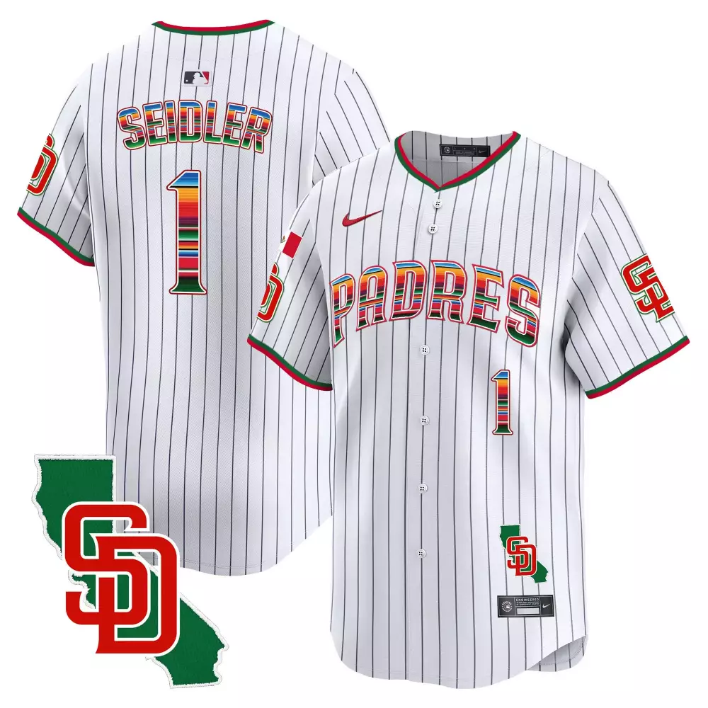 Peter Seidler 1 San Diego Padres Jersey White City Connect Men Authentic Custom Design