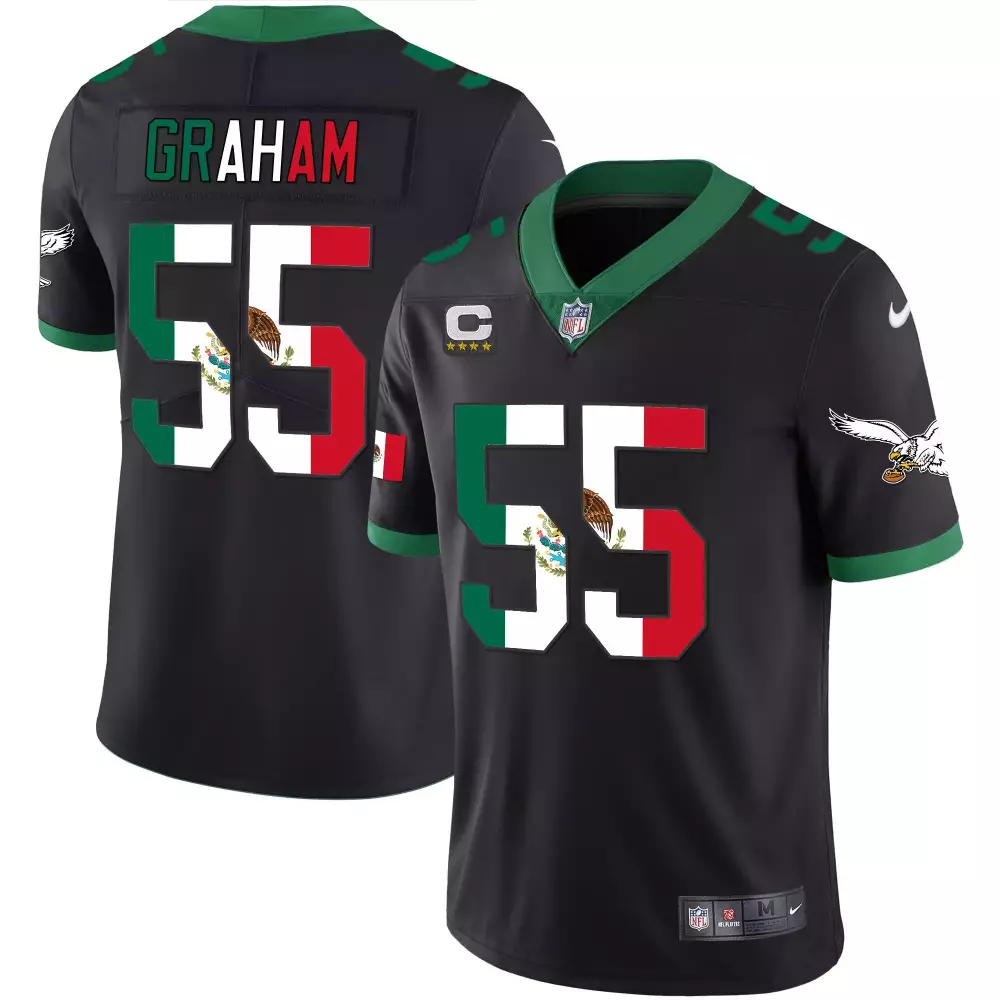 Brandon Graham 55 Jersey Black Mexico Philadelphia Eagles Men Game Green White Red
