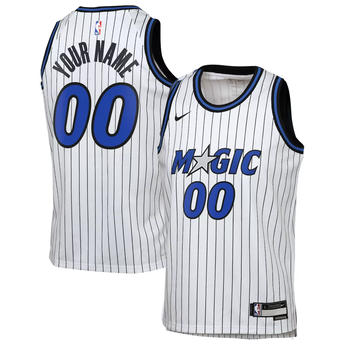 Custom Orlando Magic Jersey White Men Stitched Alternate Black Blue