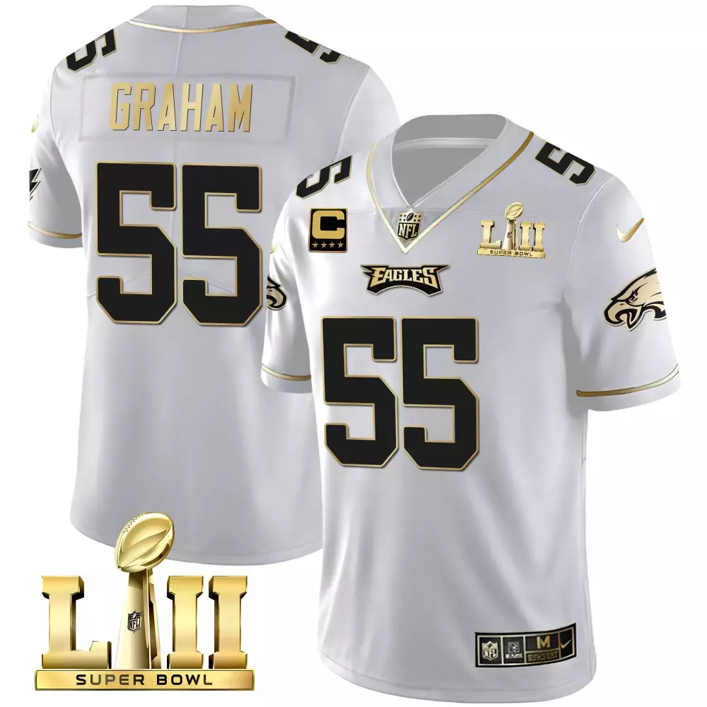 Brandon Graham 55 Eagles Jersey White Super Bowl Lii Men Black Gold Vapor All Stitched
