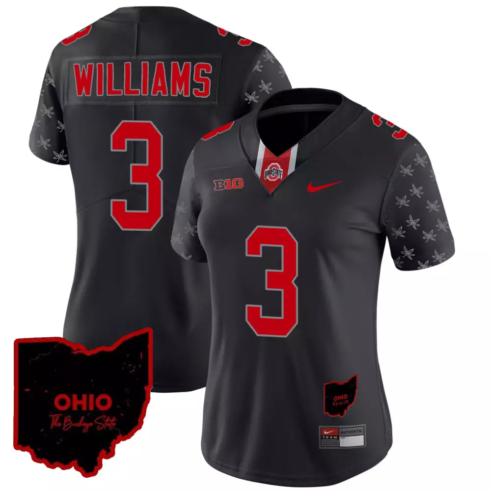Miyan Williams 3 Jersey Black Ohio State Buckeyes Women Authentic Red White Limited