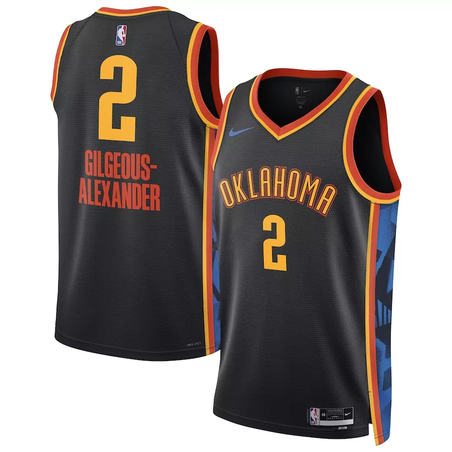 Shai Gilgeousalexander 2 Jersey Black Oklahoma City Thunder Men Authentic Alternate