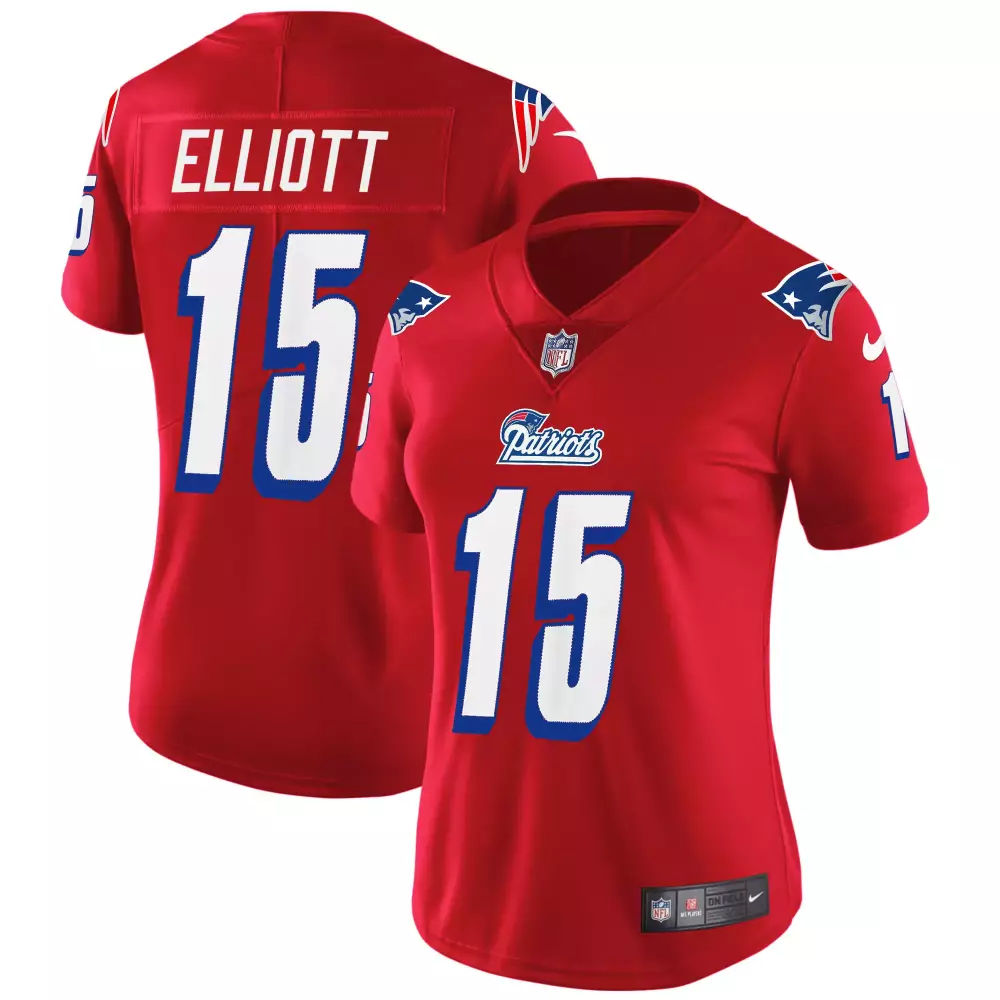 Ezekiel Elliott 15 Jersey Red City Connect New England Patriots Men Vapor Alternate