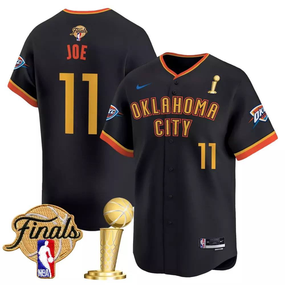 Isaiah Joe 11 Jersey Black NBA Finals Oklahoma City Thunder Men Authentic Orange