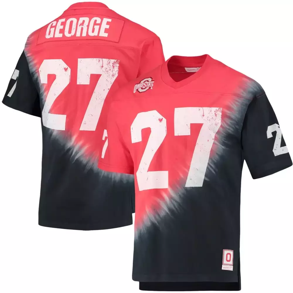 Eddie George 27 Jersey Red Ohio State Buckeyes Men Stitched Split Custom Design Black