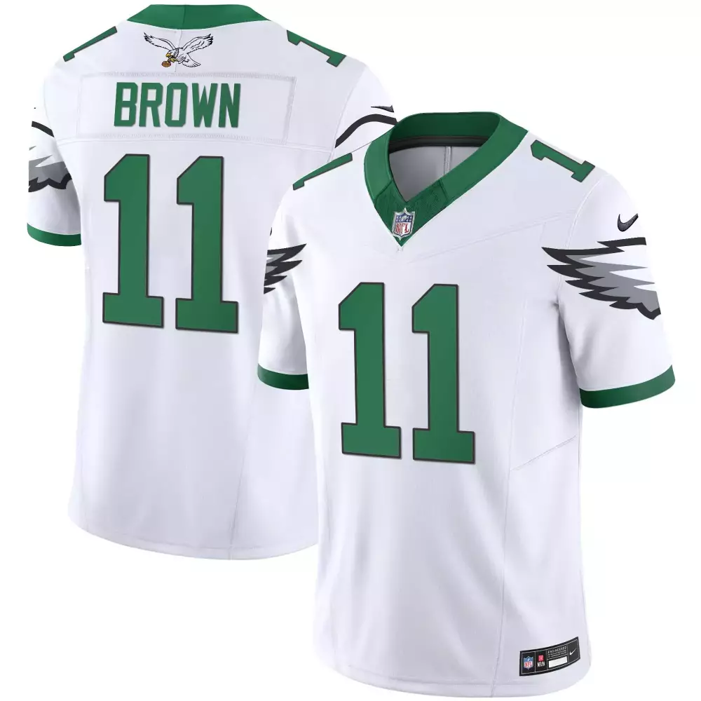 Aj Brown 11 Eagles Jersey White Men Player Green Black Gray Vapor Limited v3 All