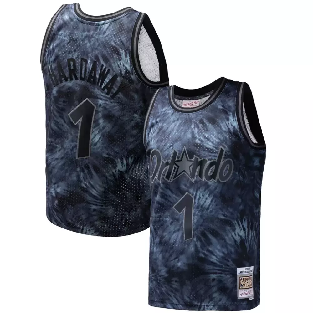 Penny Hardaway 1 Orlando Magic Jersey Black Gothic Sin City Men Authentic Alternate