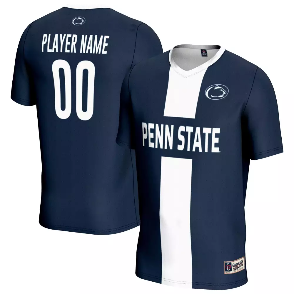 Penn State Jersey Navy Split White Custom All Stitched Vapor