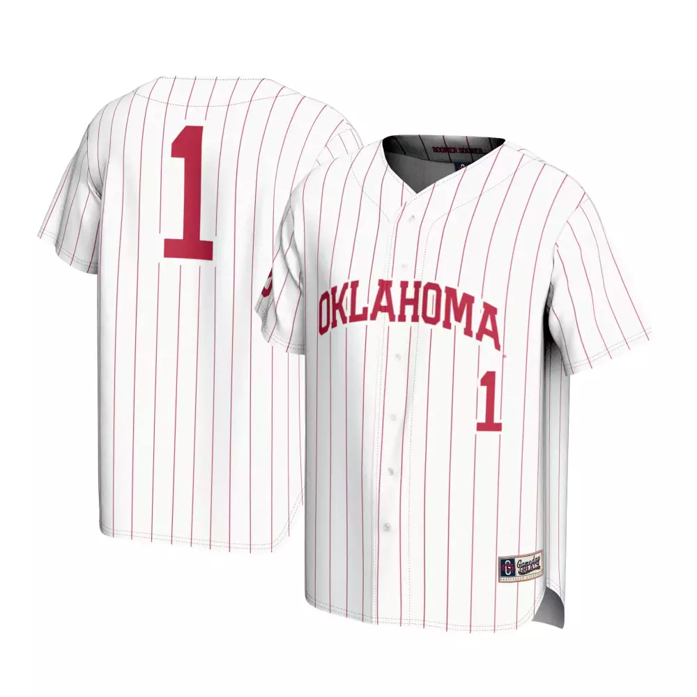 Custom Oklahoma 1 Jersey White Men Stitched Red All Vapor