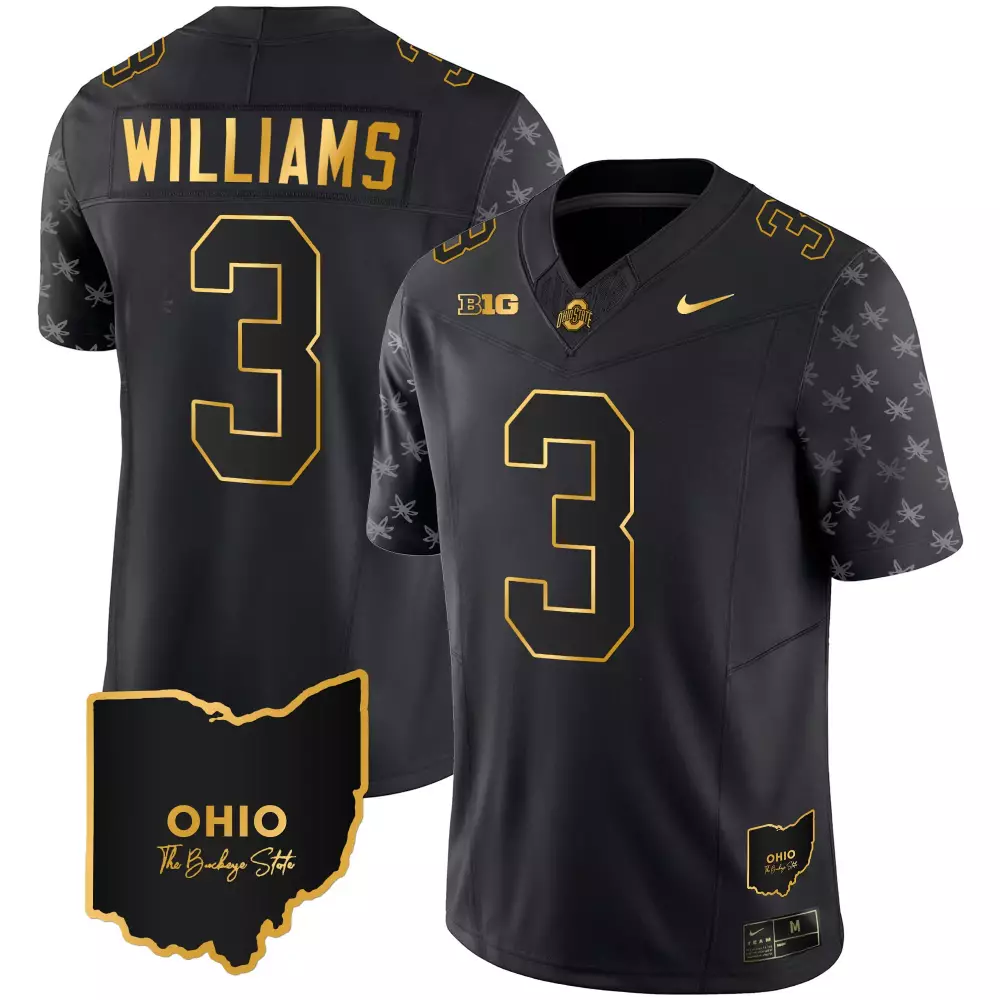 Williams 3 Ohio State Buckeyes Jersey Black The Buckeye Men Authentic Custom Design