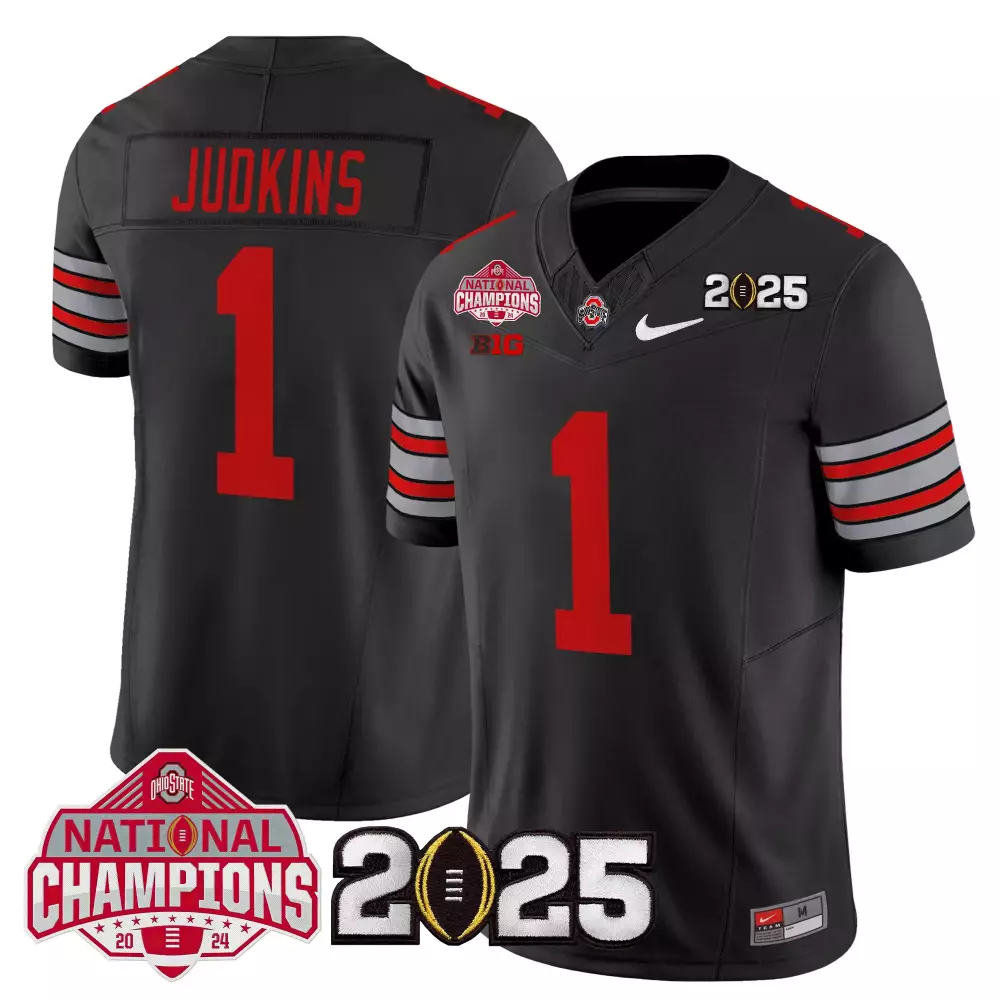 Judkins 1 Ohio State Buckeyes Jersey Black National Champions 2024 Big Ten 2025 Men