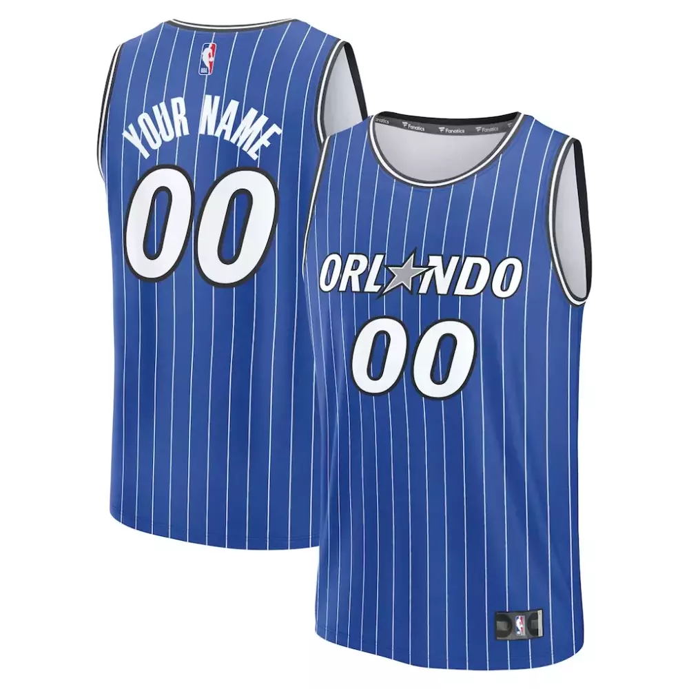 Custom Orlando Magic Jersey Blue Men Replica White Icon