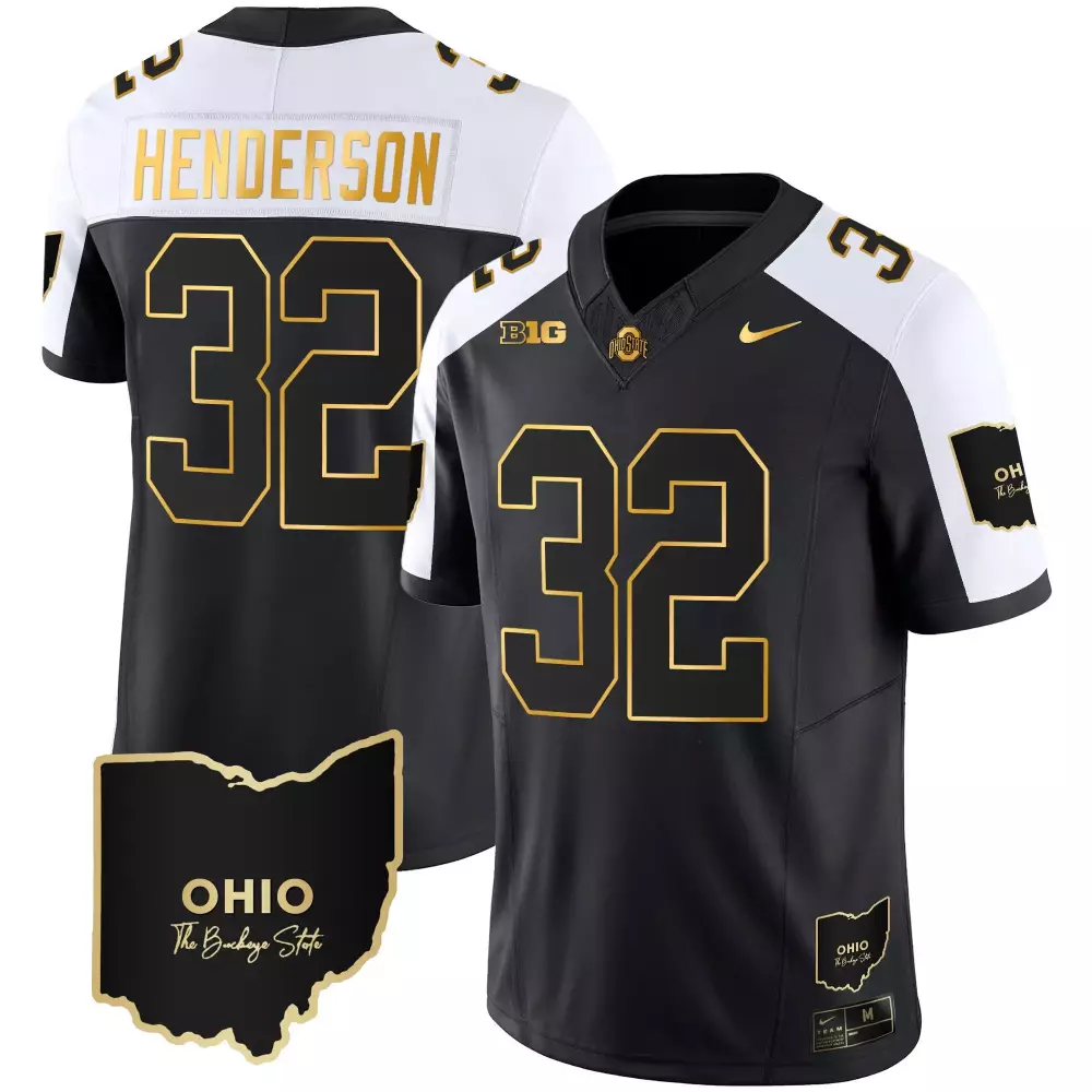 Treveyon Henderson 32 Jersey Black Ohio State Buckeyes Big Ten Men Authentic Alternate