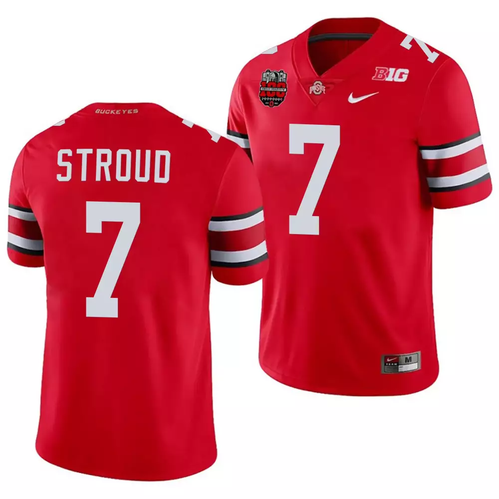 Cj Stroud 7 Ohio State Buckeyes Jersey Red College Football Playoff Men Authentic
