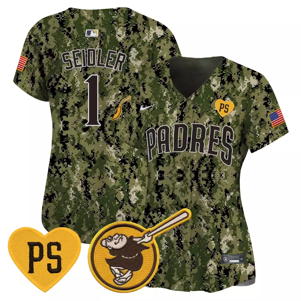 Peter Seidler 1 San Diego Padres Jersey Green Military Appreciation Us Flag Ps Heart
