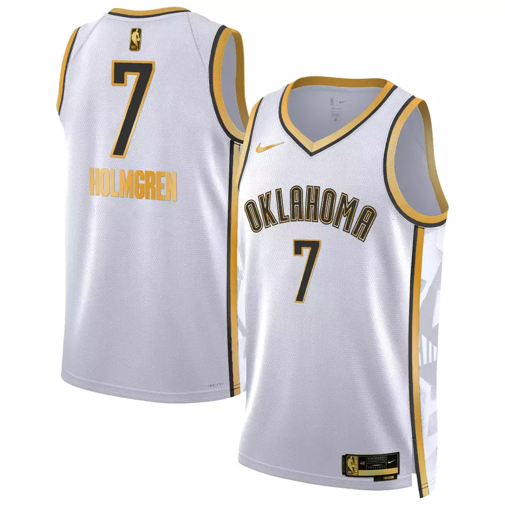 Chet Holmgren 7 Jersey White City Connect Oklahoma Thunder Men Authentic Alternate
