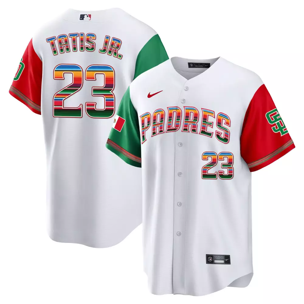 Fernando Tatis 23 Jersey White Mexican Heritage San Diego Padres Men Authentic Split